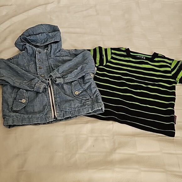 Gap Toddler Boy's Bundle Jacket & Carter's T-shirt Light Blue Washed Size 3 - Picture 14 of 16